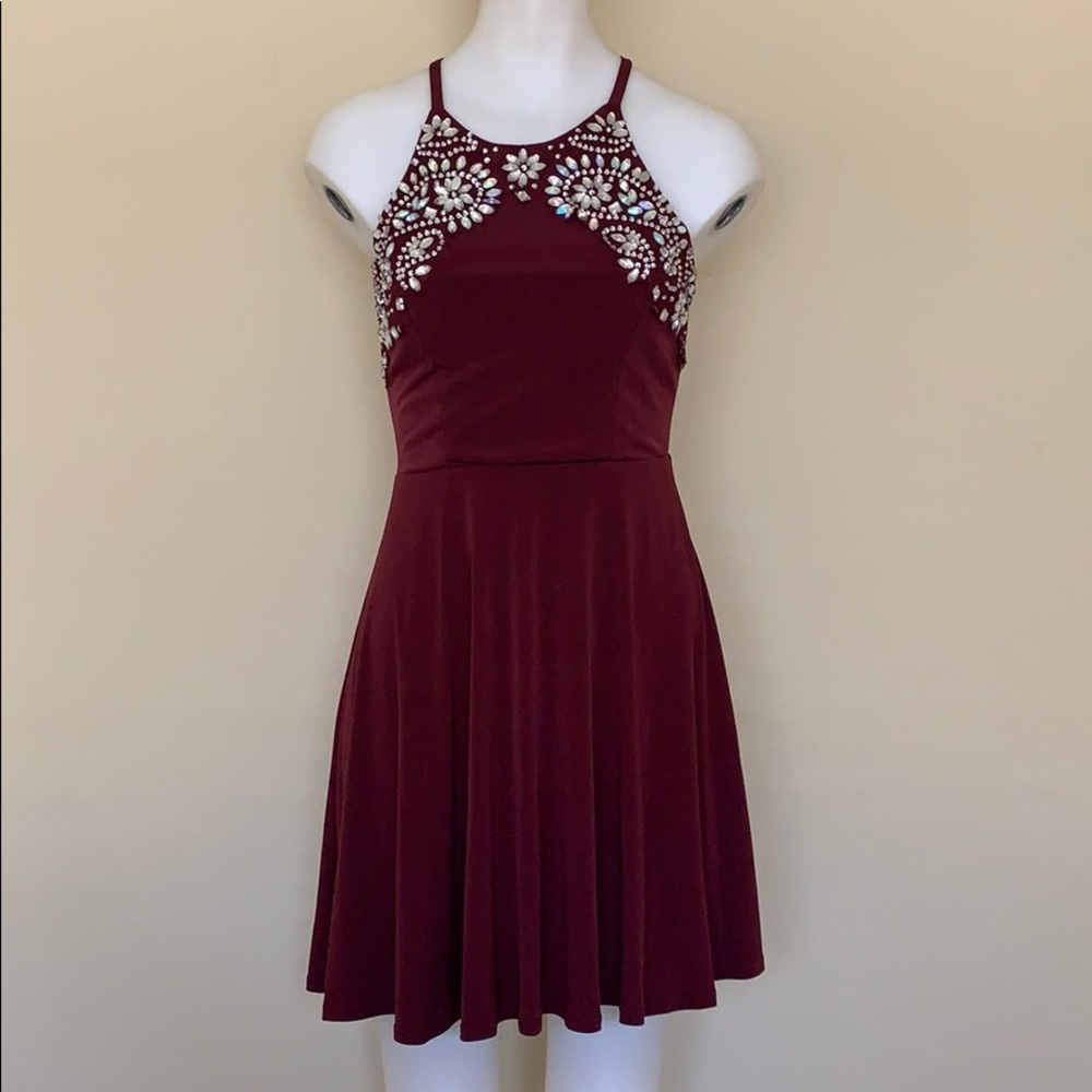 Speechless Juniors Red Beaded Dress Size 7